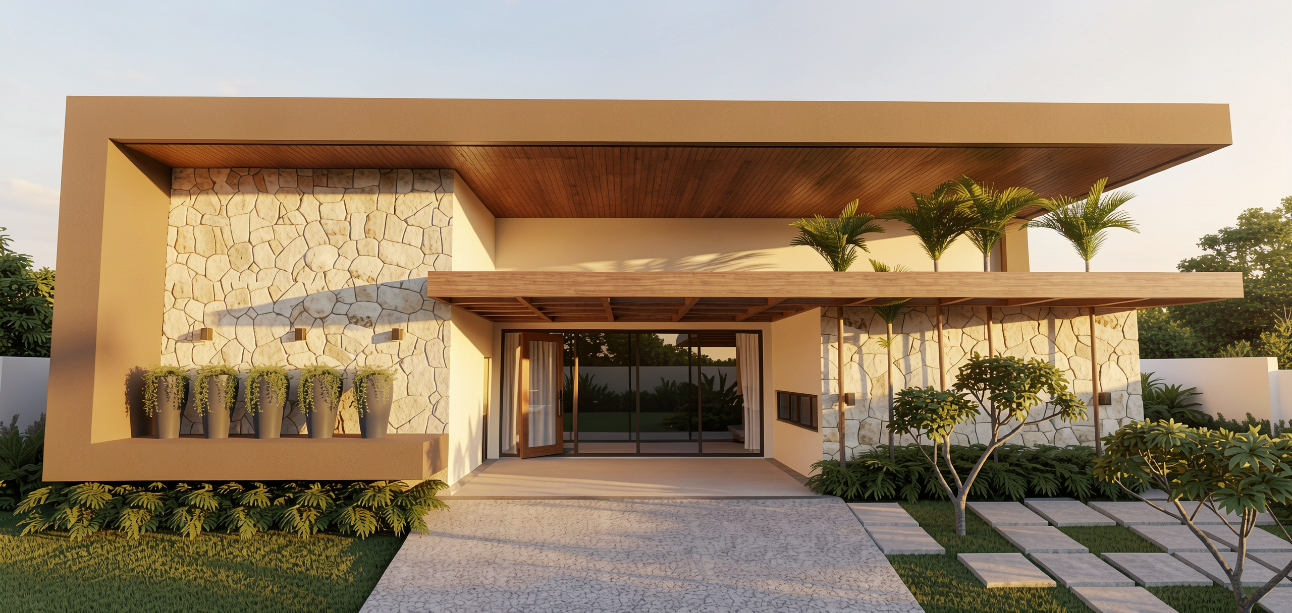 Casa Aura — pátio interno com luz natural